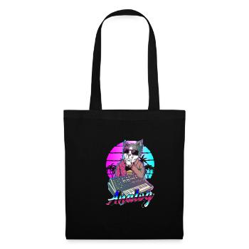 Synthesizer Vaporwave Cat Modular Analog - Tote Bag - black - Front