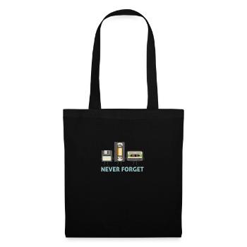 Never Forget Floppy Disk Video Tape Cassette - Tote Bag - black - Front