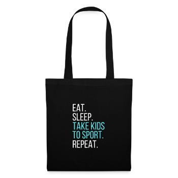 Manger. Dormir. Emmenez les enfants au sport. Répéter. - Sac en tissu - noir - Devant
