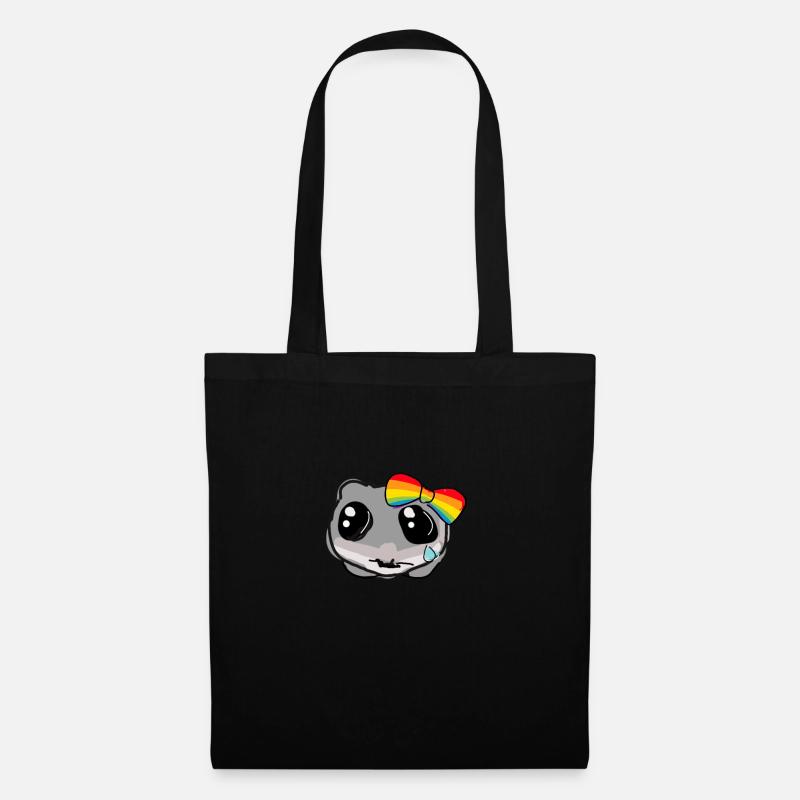 LGTB,illustration,rainbow,sad hamster - Tote Bag - black