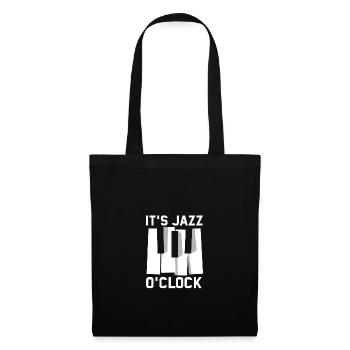 it's jazz o'clock Zeit für Jazz - Stoffbeutel - Schwarz - Vorne