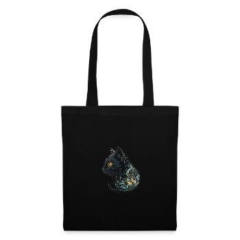 Katzenkopf Schwarze Katze Bombay Happy Cat Katzen - Stoffbeutel - Schwarz - Vorne