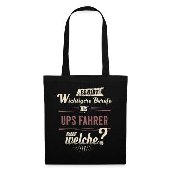 Wichtigere Berufe als - UPS Fahrer - rot retro - - Sac en tissu - noir - Devant