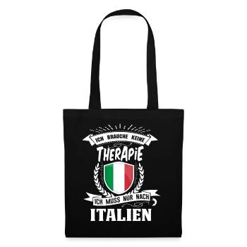 Ich brauche keine Therapie Italien - Stoffbeutel - Schwarz - Vorne