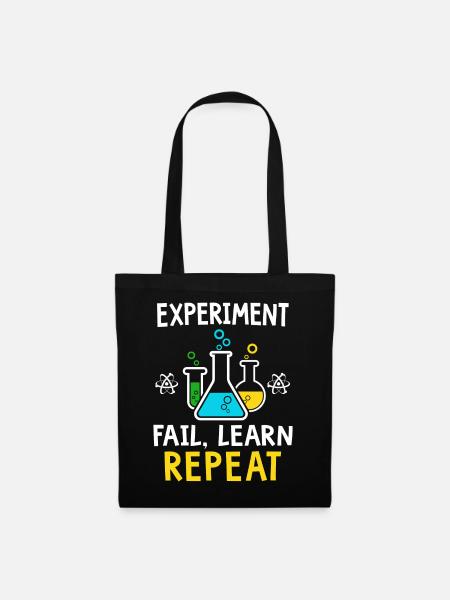 Experiment fail learn repeat - Stoffbeutel - Schwarz