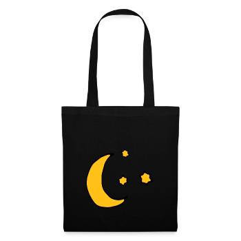 Mond und Sterne - Stoffbeutel - Schwarz - Vorne