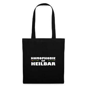 Gegen Homophobie LGBT Gay Pride Demonstration - Stoffbeutel - Schwarz - Vorne