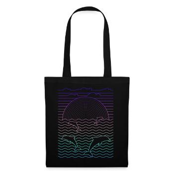Sea & Dolphins (Lines) - Tote Bag - black - Front