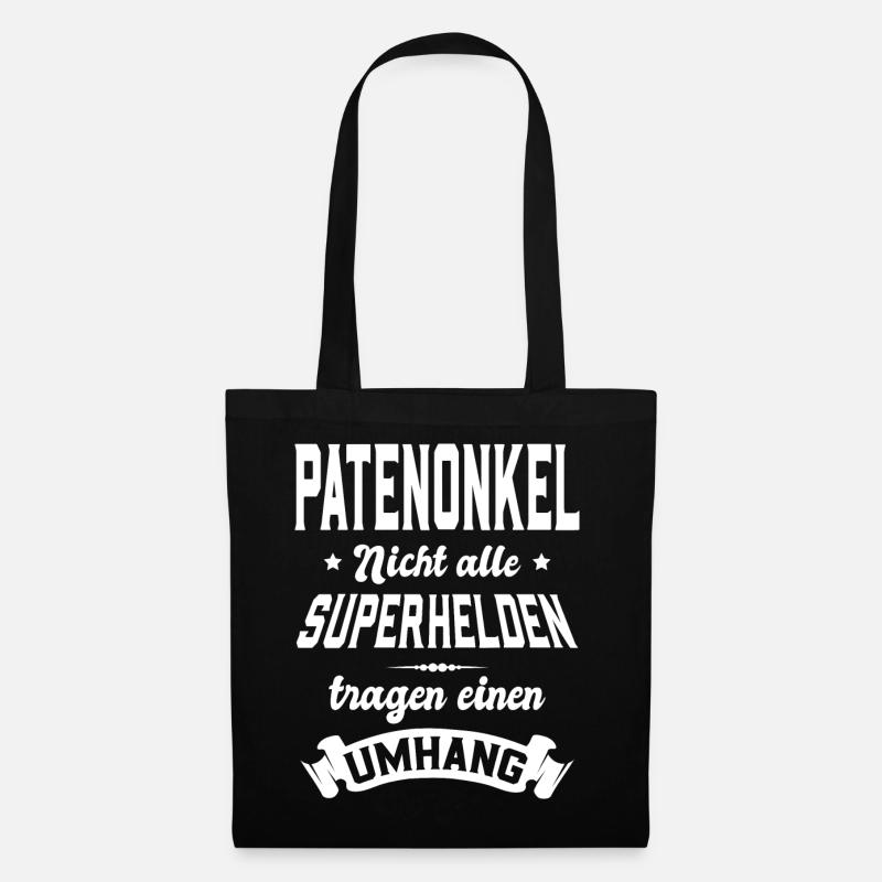 Patenonkel und Superheld - Stoffbeutel - Schwarz