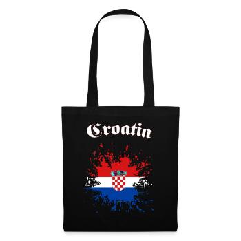 Kroatien Splatter Croatia - Stoffbeutel - Schwarz - Vorne