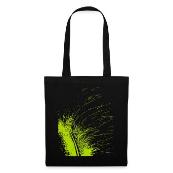 Abstract feather / line / green / pattern - Tote Bag - black - Front