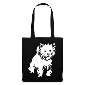 West Highland Terrier "Black Edition" - Stoffbeutel - Schwarz - Vorne