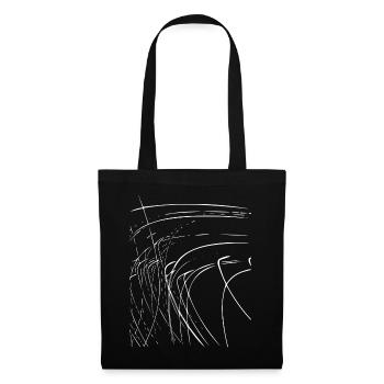 Lignes abstraites / blanc / ligne / motif - Sac en tissu - noir - Devant