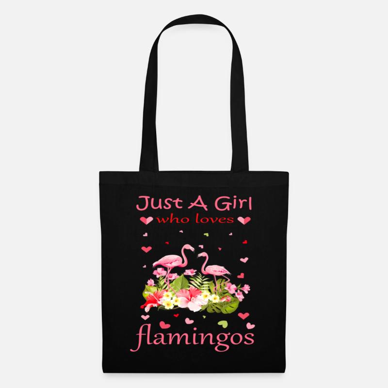 Nur ein Mädchen, das Flamingos liebt - Stoffbeutel - Schwarz