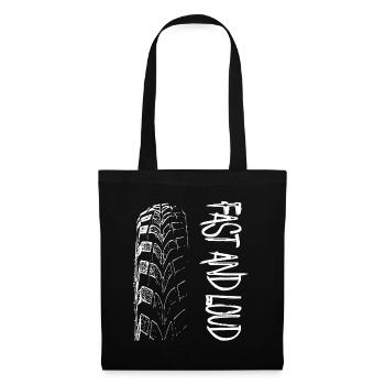 Rapide et fort / Tuning / Voiture / Moto / Pneus - Sac en tissu - noir - Devant