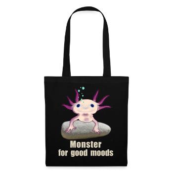 Monstre axolotl pour la bonne humeur, dessin à la main - Sac en tissu - noir - Devant