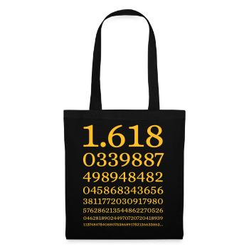 Nombre de nombres d’or (section d’or, Phi) - Sac en tissu - noir - Devant