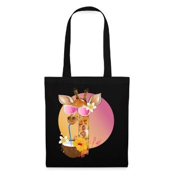 cool giraffe with sunglasses enjoys the summer - Tote Bag - black - Front