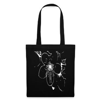 Abstract Flower / Line / Pattern / Nature / White - Tote Bag - black - Front