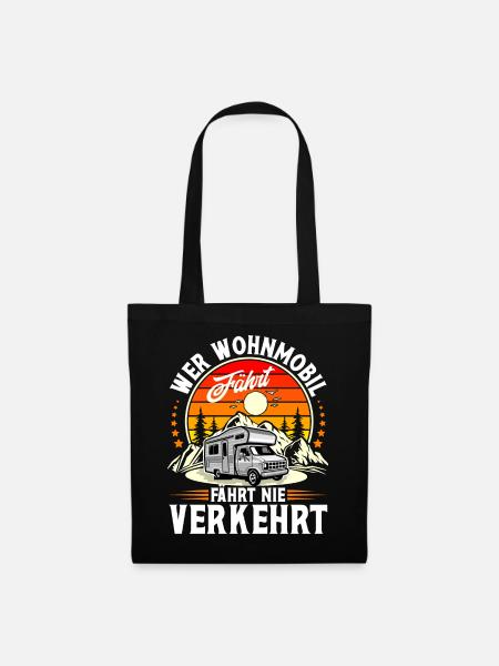 Camping Camper Campen - Stoffbeutel - Schwarz