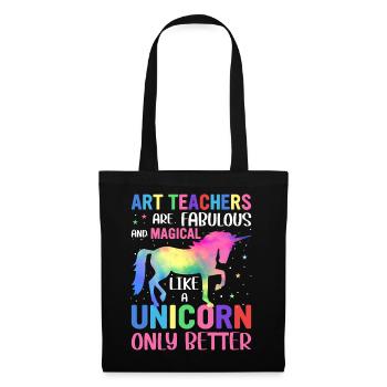 Kunstlehrer sind fabelhaft und magisch wie Einhorn - Stoffbeutel - Schwarz - Vorne
