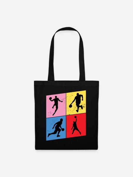 Basketball Basketballspieler Spieler Vintage Retro - Stoffbeutel - Schwarz
