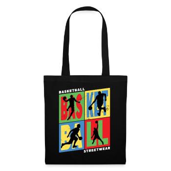Basketball Basketballspieler Spieler Vintage Retro - Stoffbeutel - Schwarz - Vorne