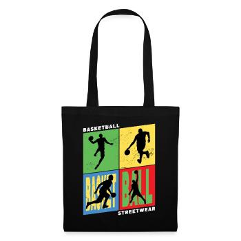 Basketball Basketballspieler Spieler Vintage Retro - Stoffbeutel - Schwarz - Vorne