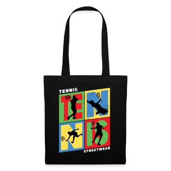 Tennis Tennis Player Vintage Retro Colorful - Tote Bag - black - Front