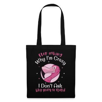 Arrête de te demander pourquoi je suis fou, Flamingo - Sac en tissu - noir - Devant