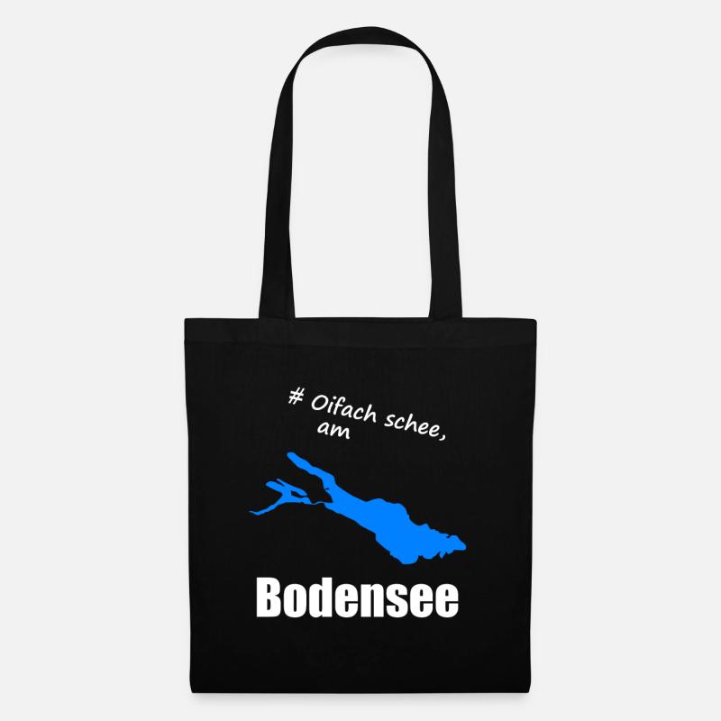 # Oifach schee, am Bodensee - Stoffbeutel - Schwarz