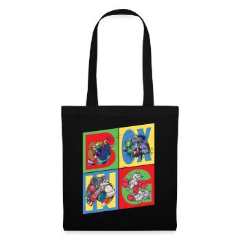 Boxen Boxer Boxkampf Sport Tiere Cartoon Comic - Stoffbeutel - Schwarz - Vorne