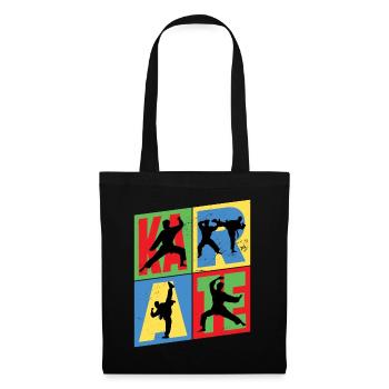 Karaté, Karatéka, arts martiaux, Combats, Sports - Sac en tissu - noir - Devant