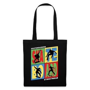 Skateboarding Skate Skater Skateboard Sk8 Vintage - Stoffbeutel - Schwarz - Vorne