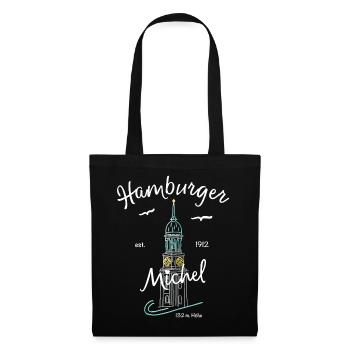 Hamburger Michel, Kirchturm, Germany - Tote Bag - black - Front