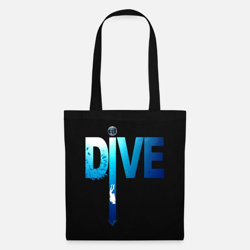 plongée sous marine graphique : Dive Fleche plonge - Sac en tissu - noir