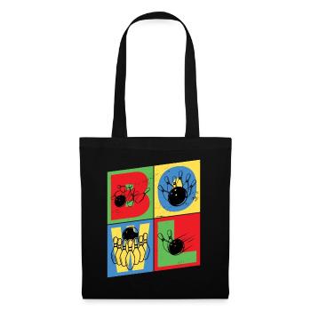 Bowling Bowling Bowling Ball Quilles Joueurs de bowling - Sac en tissu - noir - Devant