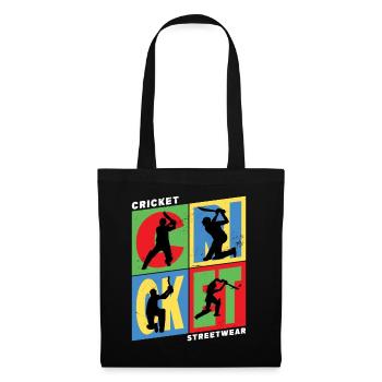 Cricket Cricketer Batsman Sport Vintage - Tote Bag - black - Front