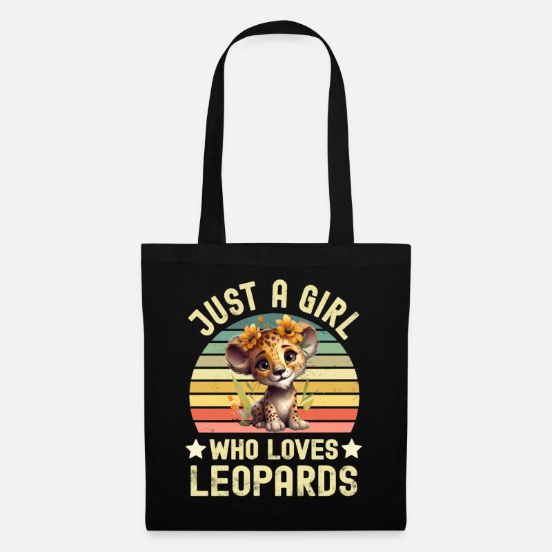 Leopard - Stoffbeutel - Schwarz