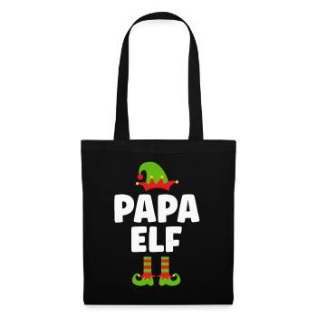 Noël Drôle Papa Père Elfe - Sac en tissu - noir - Devant