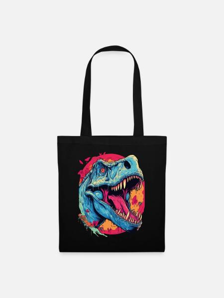 T-Rex Dinosaurier Dino Tyrannosaurus Rex Vintage - Stoffbeutel - Schwarz