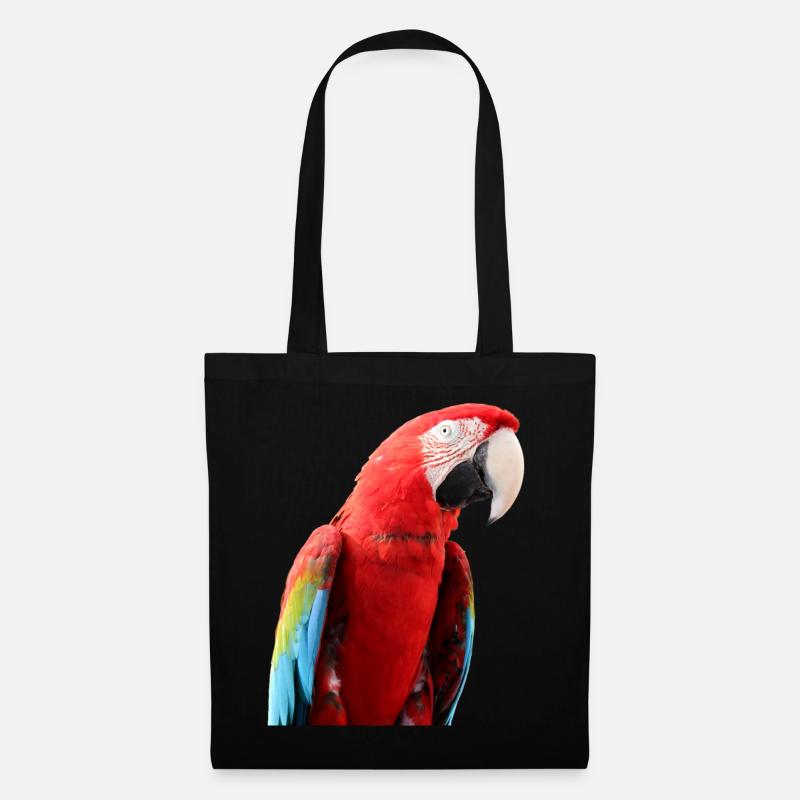 Papageien Vogel T-shirt Geschenk - Stoffbeutel - Schwarz