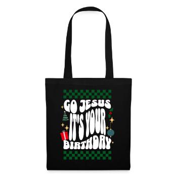 Go Jesus It's Your Birthday - Xmas Ugly Christmas - Stoffbeutel - Schwarz - Vorne