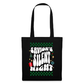 Savior's Silent Night - Christians Retro Ugly Xmas - Stoffbeutel - Schwarz - Vorne