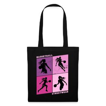 Basket-ball Femme Basketteur Joueur de basket-ball - Sac en tissu - noir - Devant