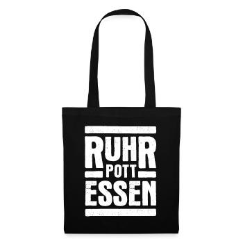 Ruhrpott Essen Motiv Weiß - Stoffbeutel - Schwarz - Vorne