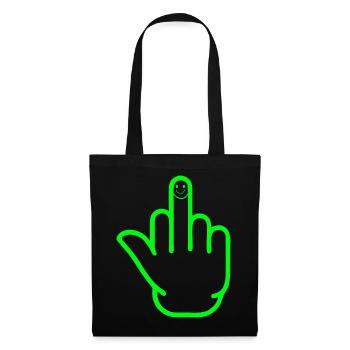 Doigt d’honneur heureux - Sac en tissu - noir - Devant