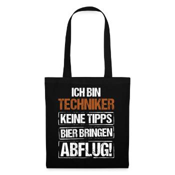 Je suis technicien - apporte de la bière et décolle - Sac en tissu - noir - Devant