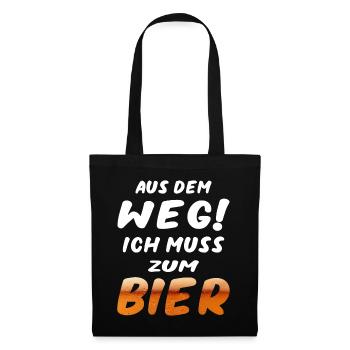 Aus dem Weg ich muss zum Bier Herrentag Design - Stoffbeutel - Schwarz - Vorne