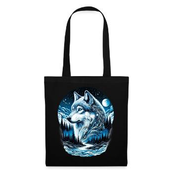 Loup - Sac en tissu - noir - Devant